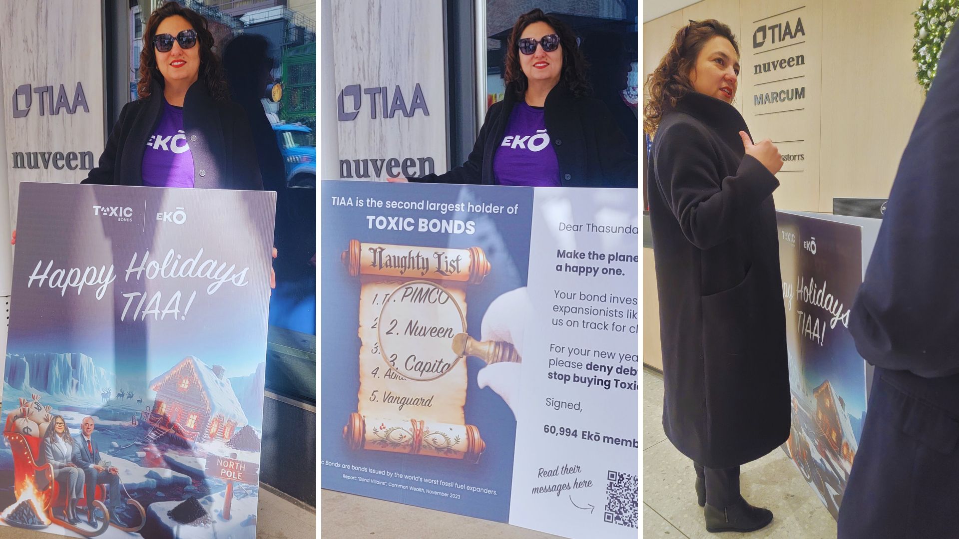 Courier delivering holiday card to CEO Thasunda Brown Duckett, outside TIAA HQ, New York City